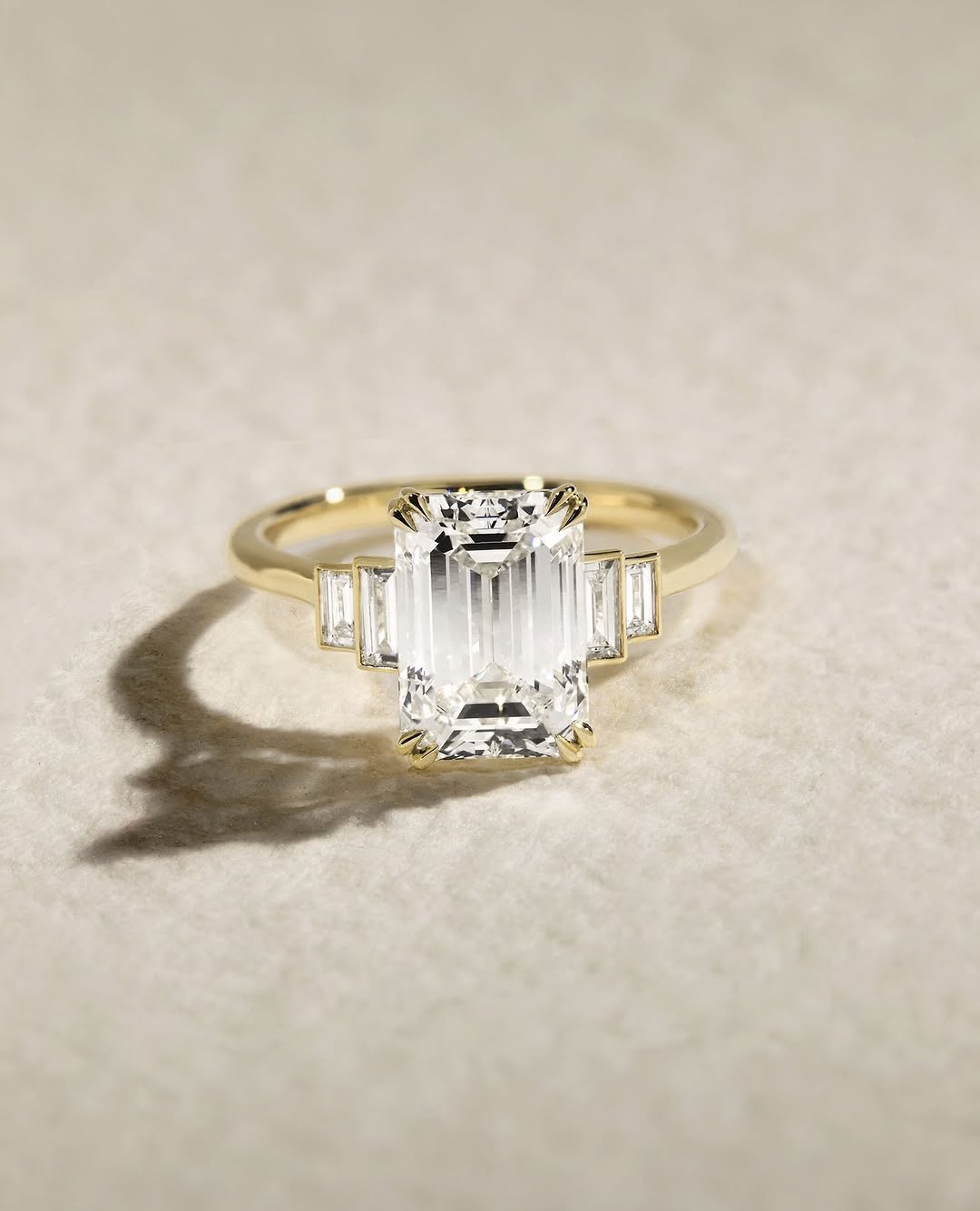 1.50 - 3.50 CT Emerald Cut Lab Grown Diamond Five Stone Engagement Ring - Doozy Diamonds