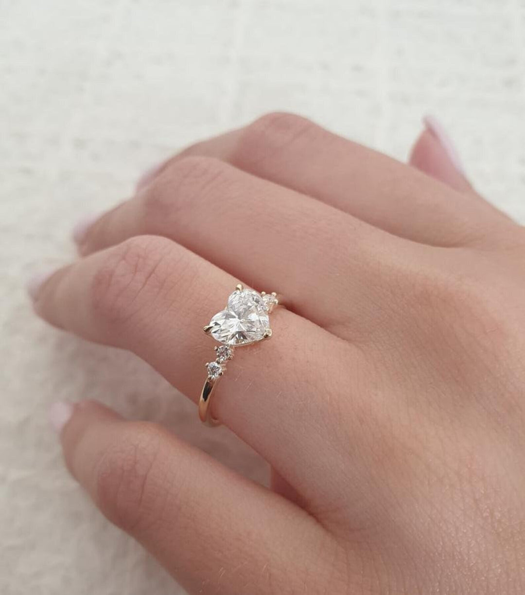 five stone engagement ring, five stone diamond ring, multi stone engagement ring, heart diamond ring setting, romantic engagement ring, luxury engagement ring, designer engagement ring,