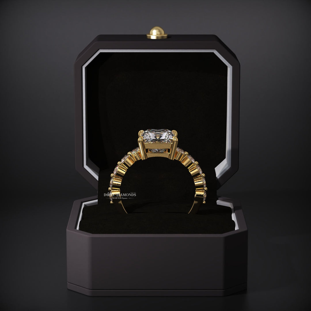 contemporary bridal jewelry
unique engagement ring
statement diamond ring
affordable luxury ring
bridal jewelry ring
premium F VS1 clarity diamond
romantic bridal ring
glamorous engagement ring
floating pave engagement ring