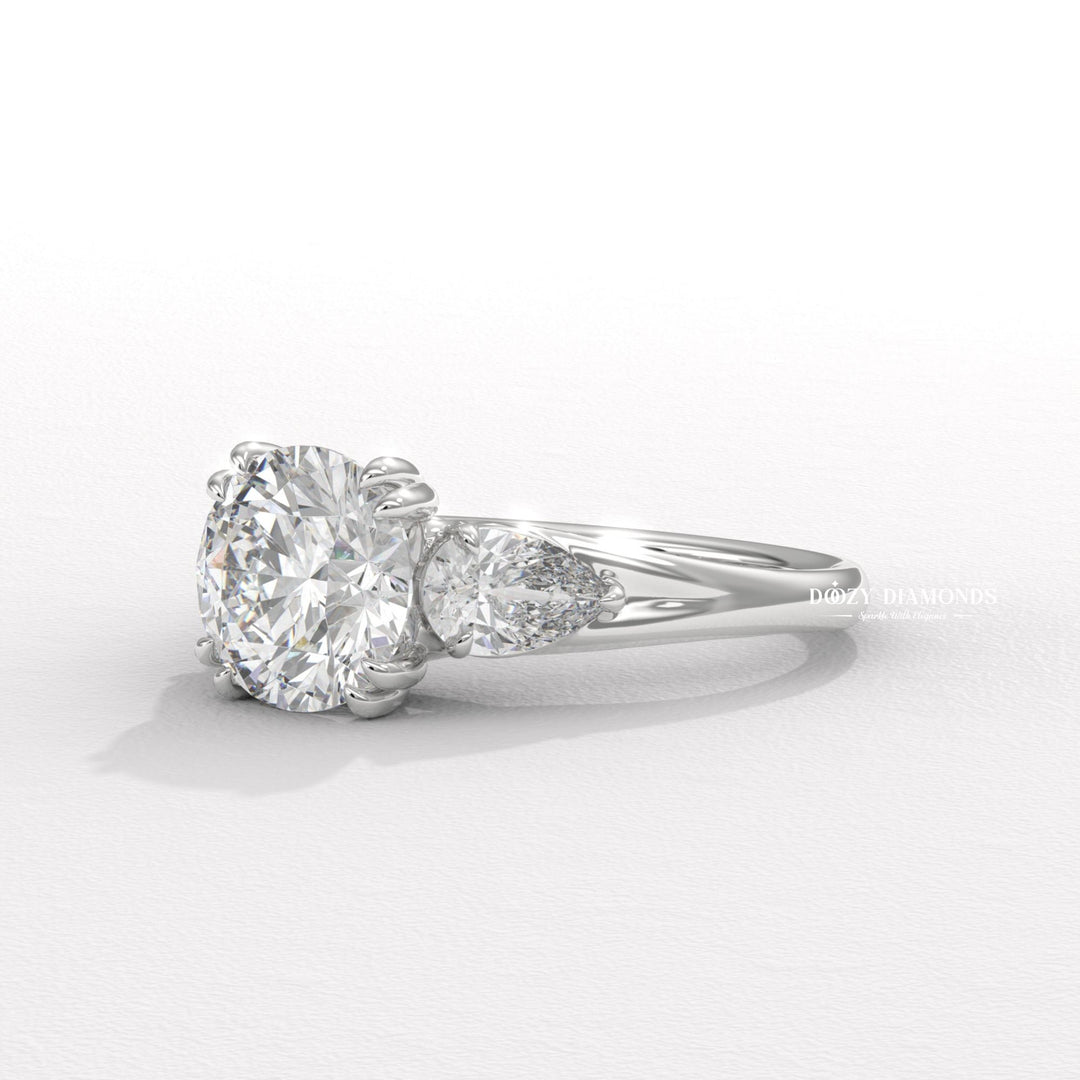 Lab diamond jewelry
Diamond ring for her
Designer three stone ring