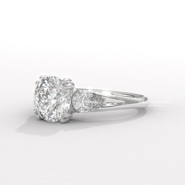 Lab diamond jewelry
Diamond ring for her
Designer three stone ring