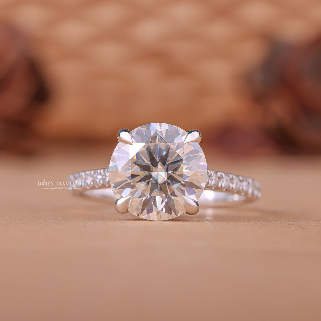 2.0CT - 3.0CT Round F/VS1 Lab Grown Diamond Hidden Halo Engagement Ring - Doozy Diamonds