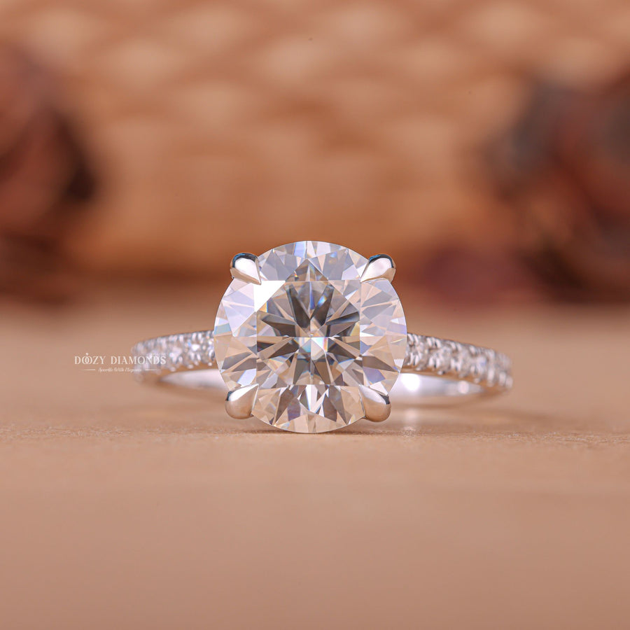 2.0CT - 3.0CT Round F/VS1 Lab Grown Diamond Hidden Halo Engagement Ring - Doozy Diamonds