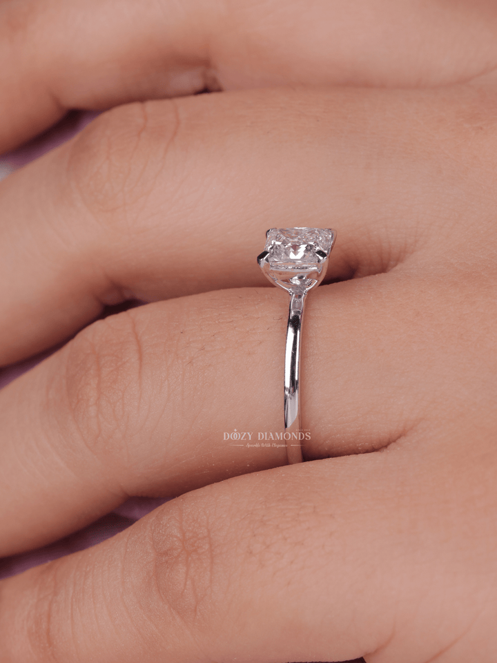 0.75ct - 1.0ct Princess Cut Lab Grown Diamond Solitaire Engagement Ring - Doozy Diamonds