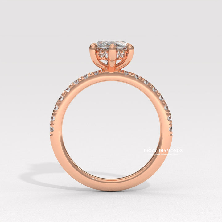sophisticated diamond ring, luxury ring for women, wedding proposal ring, premium bridal jewelry, timeless bridal jewelry, elegant bridal jewelry, marquise halo ring, marquise hidden halo ring