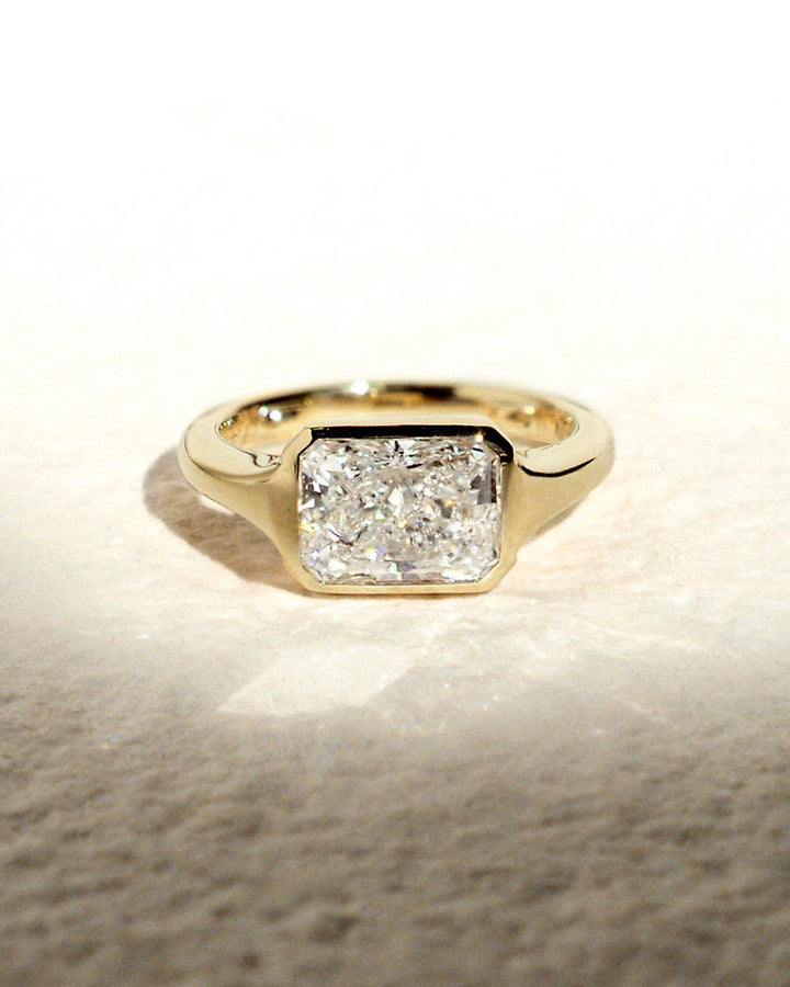 1.0 - 3.0 CT Radiant Cut Lab Grown Diamond Bezel Engagement Ring - Doozy Diamonds
