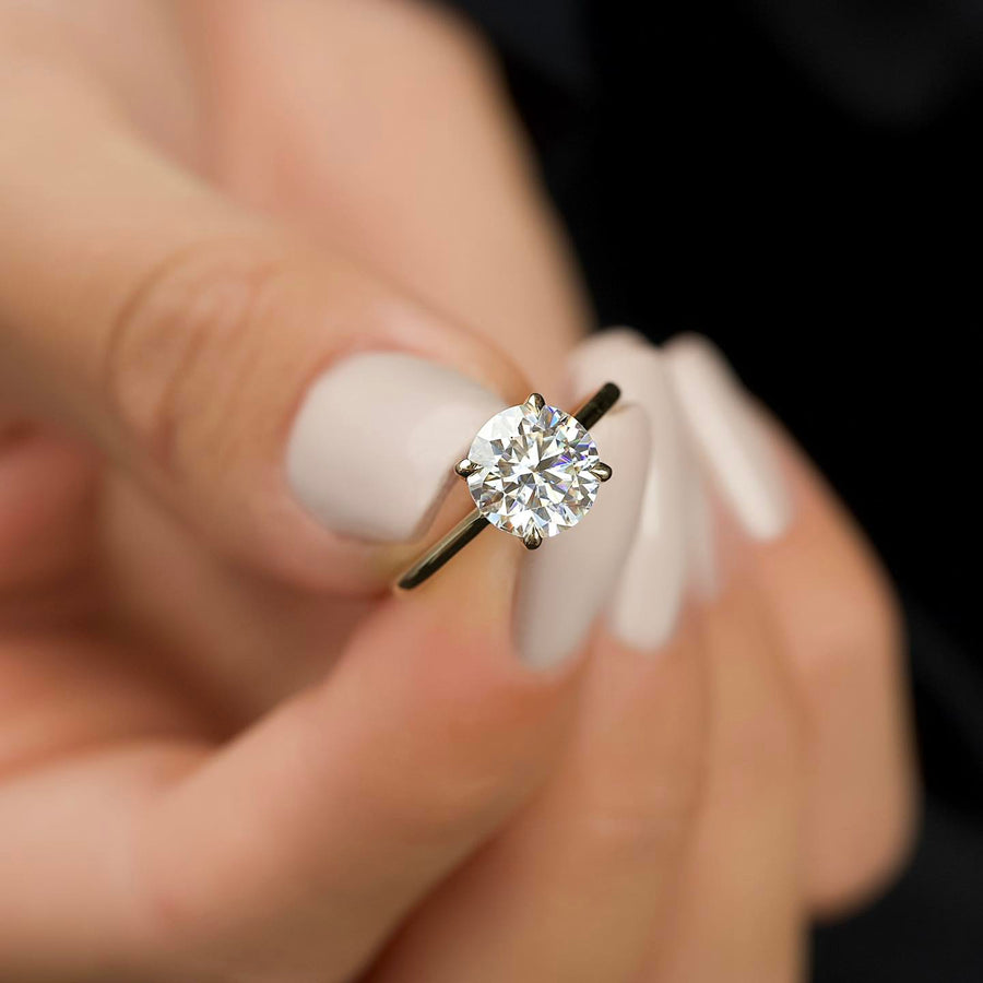 1.0 - 3.0 CT Round Lab Grown Diamond Hidden Halo Engagement Ring - Doozy Diamonds