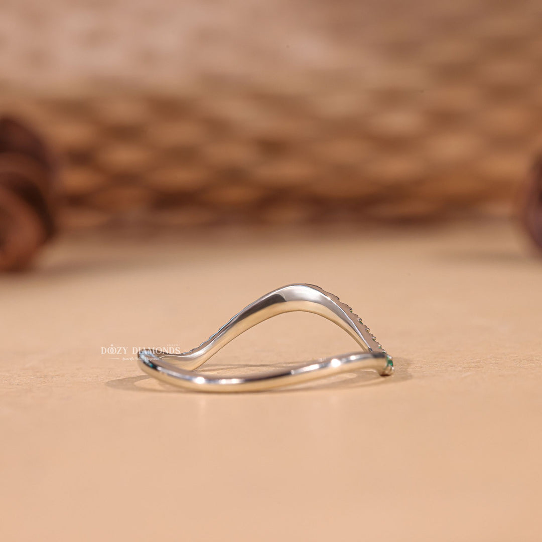 curved diamond wedding band

lab created green diamond band

green diamond eternity band