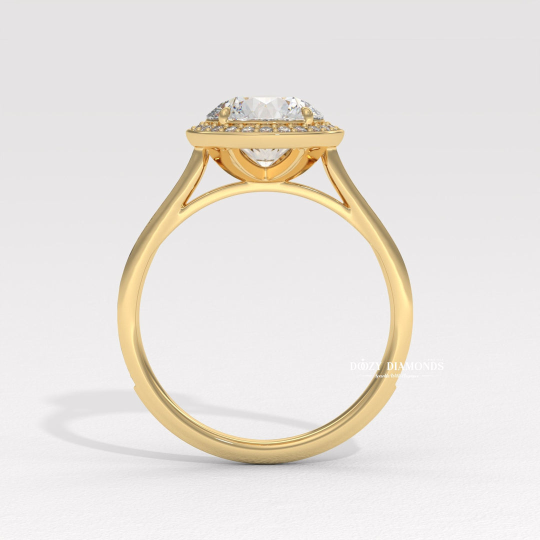 pave diamond engagement ring, halo diamond ring, round solitaire halo ring, engagement ring for her, luxury engagement ring, bridal engagement ring, women's diamond ring
