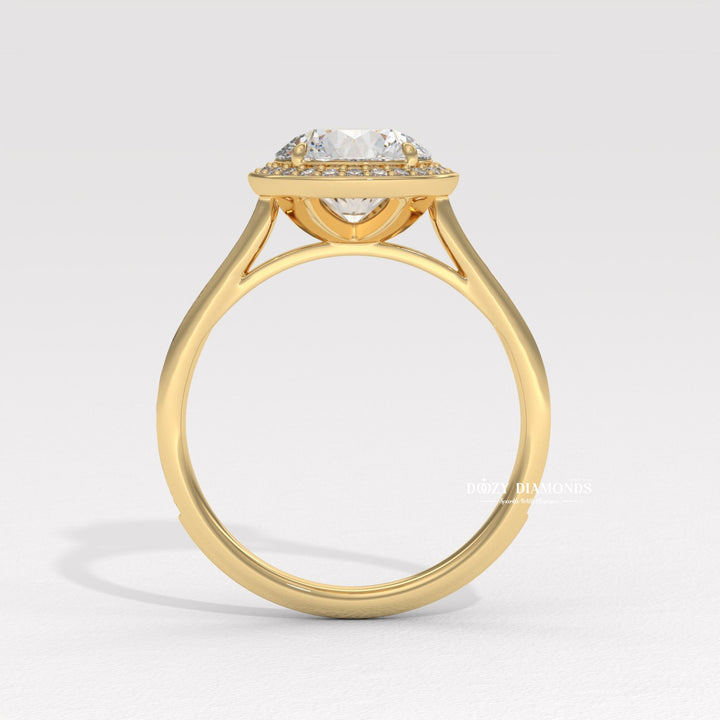pave diamond engagement ring, halo diamond ring, round solitaire halo ring, engagement ring for her, luxury engagement ring, bridal engagement ring, women's diamond ring