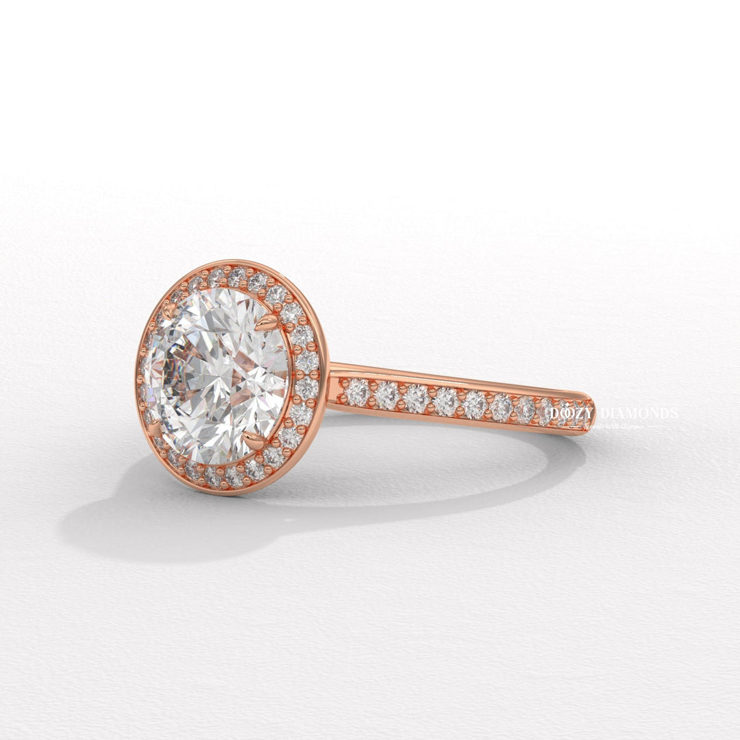 dazzling halo ring, solitaire halo engagement ring, diamond halo bridal set, elegant diamond ring, bridal diamond ring, round center diamond ring, engagement ring with halo, round solitaire engagement ring
