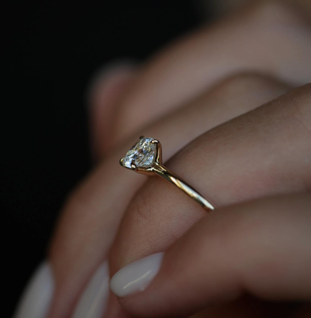 cushion solitaire jewelry, engagement keepsake