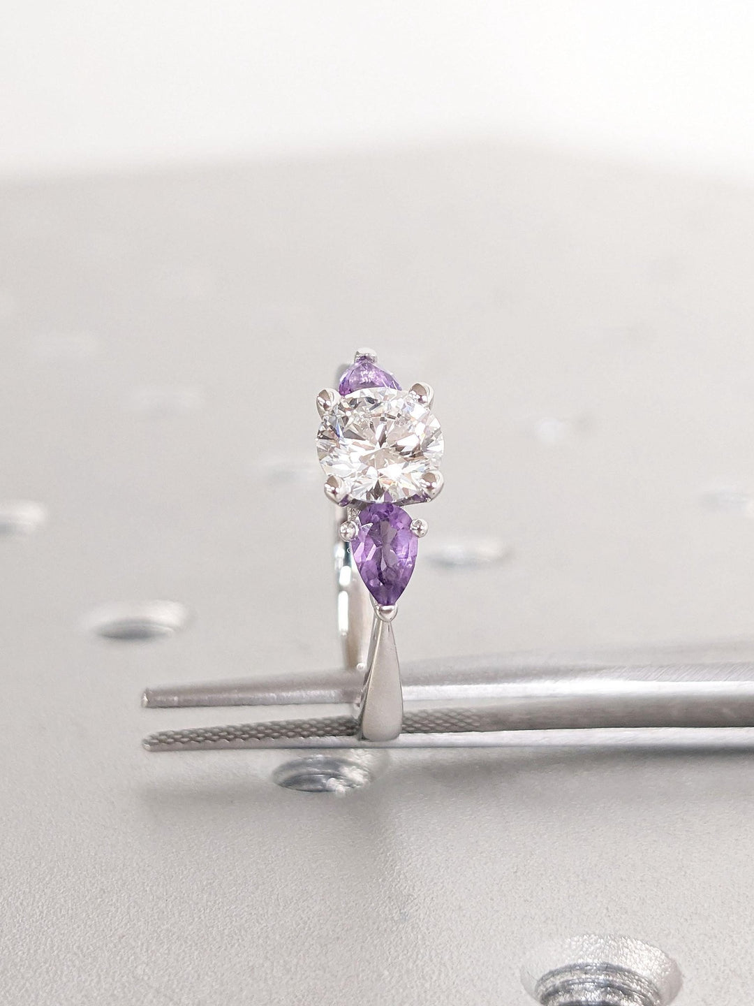 modern emerald cut cluster wedding ring