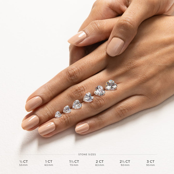 Heart Cut Moissanite Diamond Solitaire Stud Earrings For Women