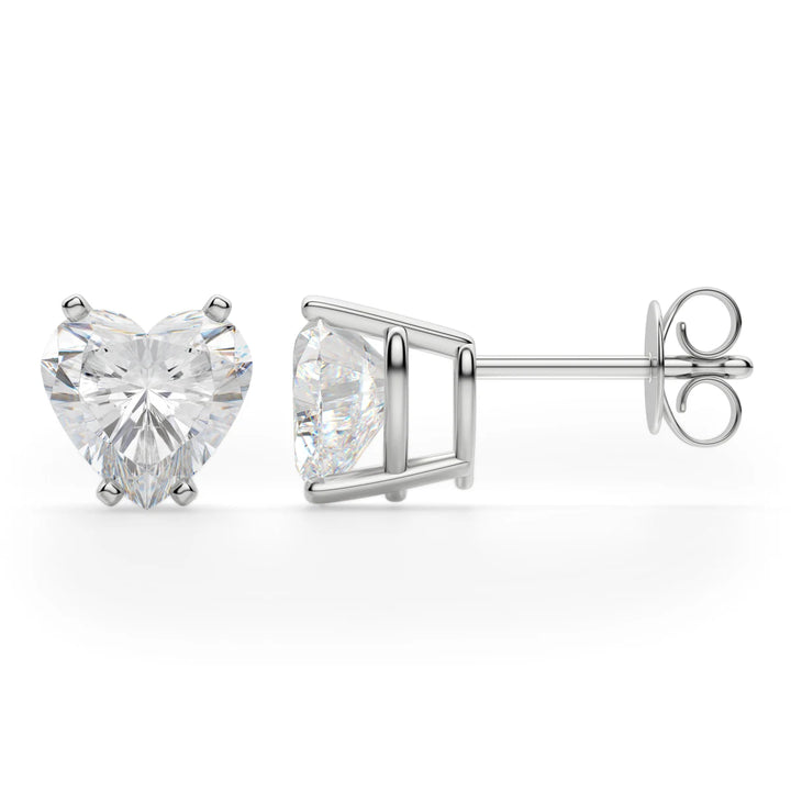 Heart Cut Moissanite Diamond Solitaire Stud Earrings For Women
