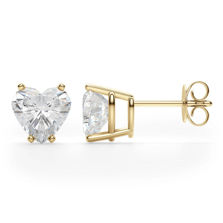 Heart Cut Moissanite Diamond Solitaire Stud Earrings For Women
