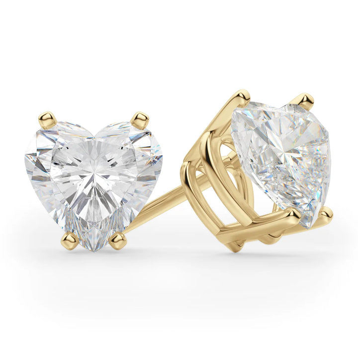 Heart Cut Moissanite Diamond Solitaire Stud Earrings For Women