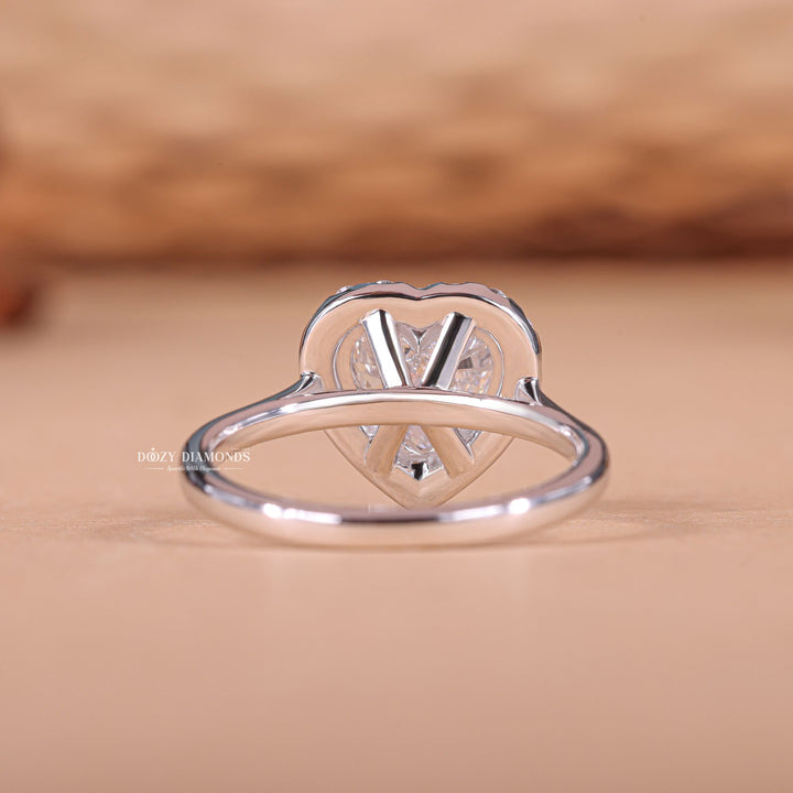 1.50CT - 2.50CT Heart E/VS2 Lab Grown Diamond Halo Engagement Ring - Doozy Diamonds