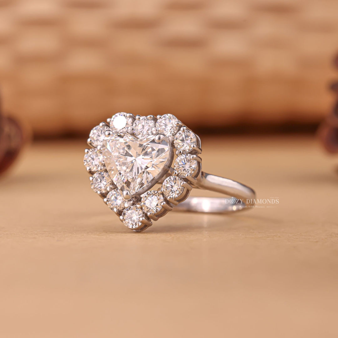 Heart classic engagement ring, Heart modern engagement ring, Heart three-stone engagement ring, Heart side stone engagement ring, Heart cathedral engagement ring, 