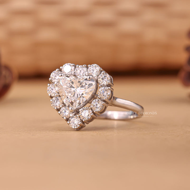 Heart classic engagement ring, Heart modern engagement ring, Heart three-stone engagement ring, Heart side stone engagement ring, Heart cathedral engagement ring, 