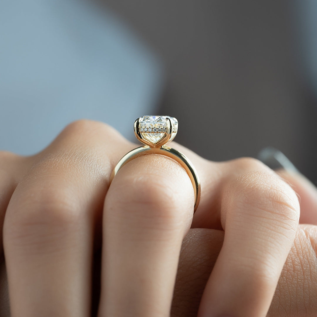 2.0 - 3.0 CT Oval Lab Grown Diamond Hidden Halo Engagement Ring - Doozy Diamonds