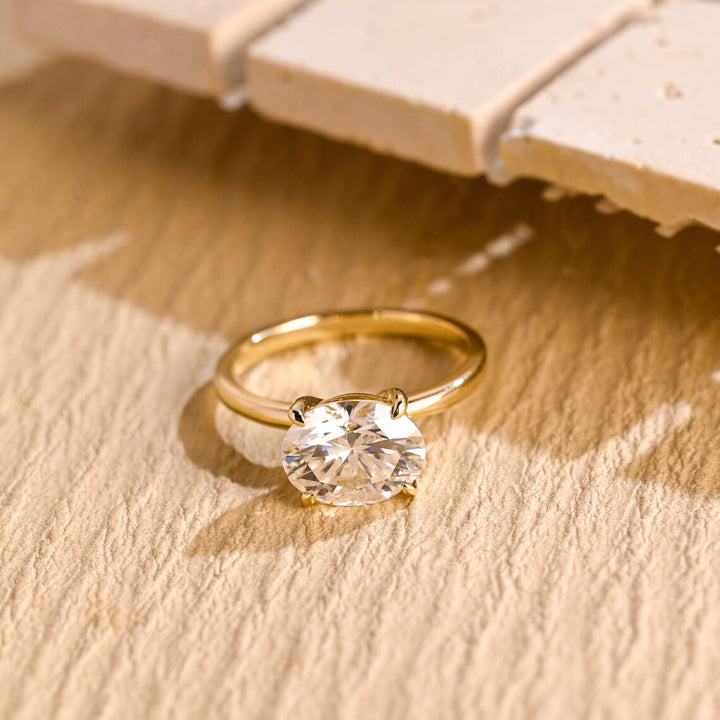 1.50CT East West Oval Cut Solitaire IGI Certified Lab Grown Diamond Engagement Ring For Her