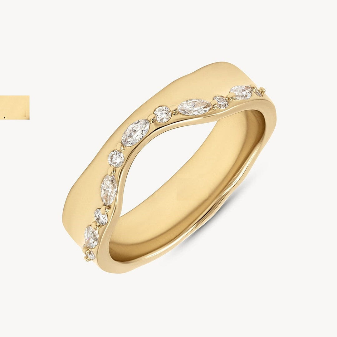 Round Diamond CVD EF/VVS U-Shaped Nesting Chevron Wedding Band