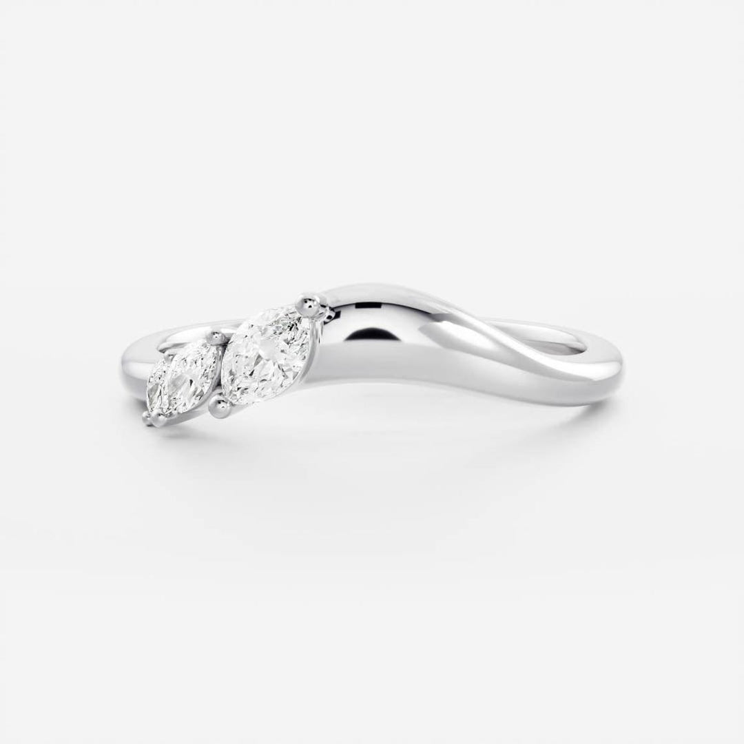 Marquise Diamond CVD EF/VVS Unique Curved Band for Women