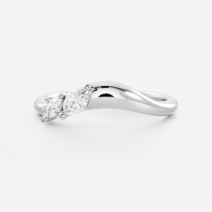 Marquise Diamond CVD EF/VVS Unique Curved Band for Women