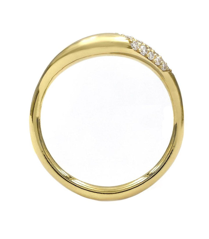 Round Diamond CVD EF/VVS Curved Wedding Band