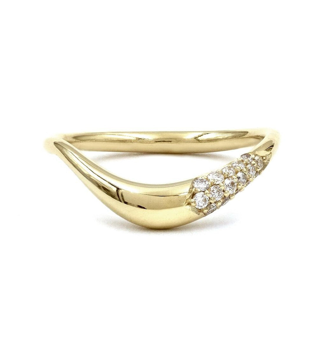 Round Diamond CVD EF/VVS Curved Wedding Band
