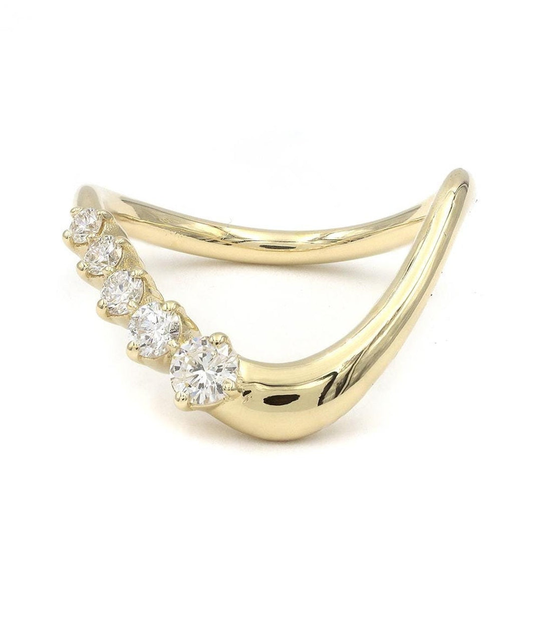 Round Diamond CVD EF/VVS Wave Design Wedding Band