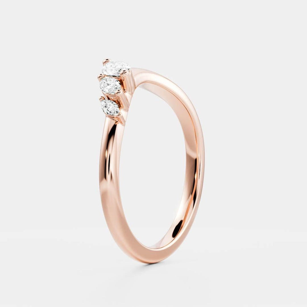 Marquise Diamond CVD EF/VVS Unique Curved Band for Women