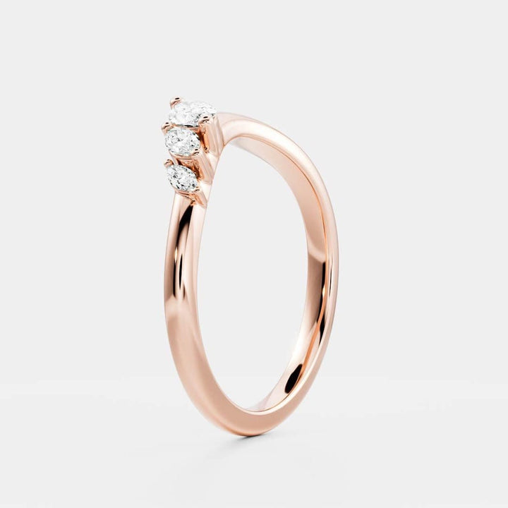 Marquise Diamond CVD EF/VVS Unique Curved Band for Women