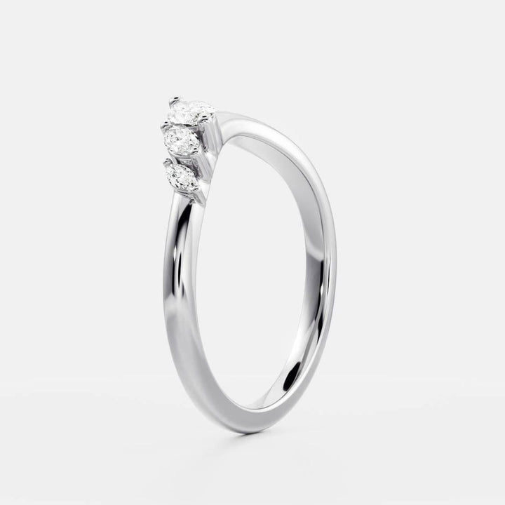 Marquise Diamond CVD EF/VVS Unique Curved Band for Women