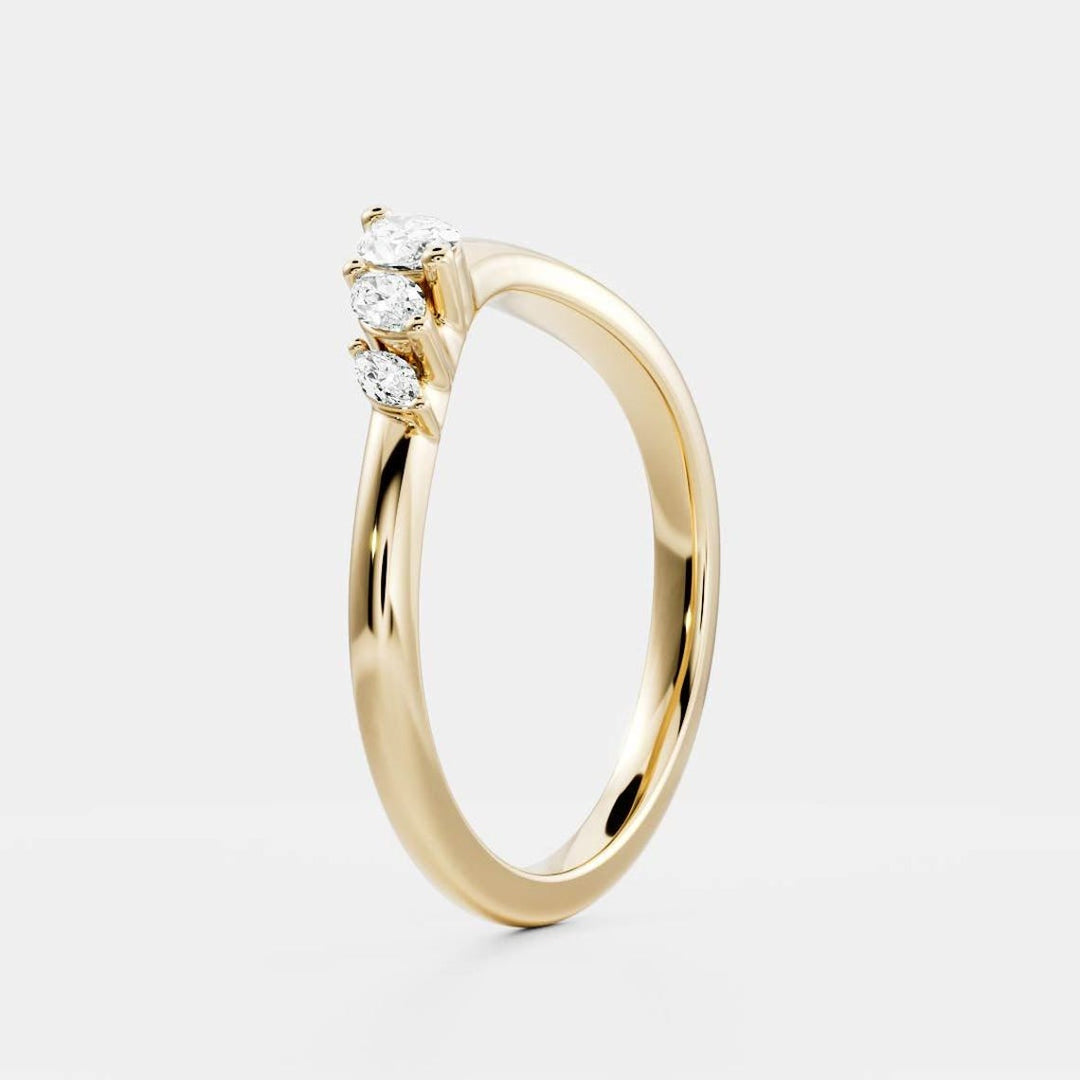 Marquise Diamond CVD EF/VVS Unique Curved Band for Women