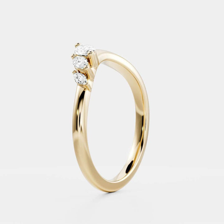 Marquise Diamond CVD EF/VVS Unique Curved Band for Women