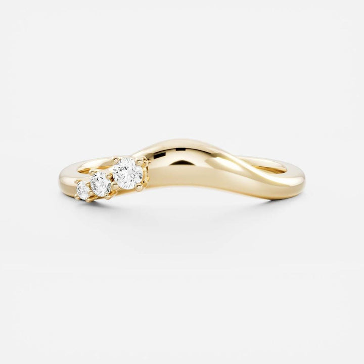 Round Diamond CVD EF/VVS Unique Curved Band for Women