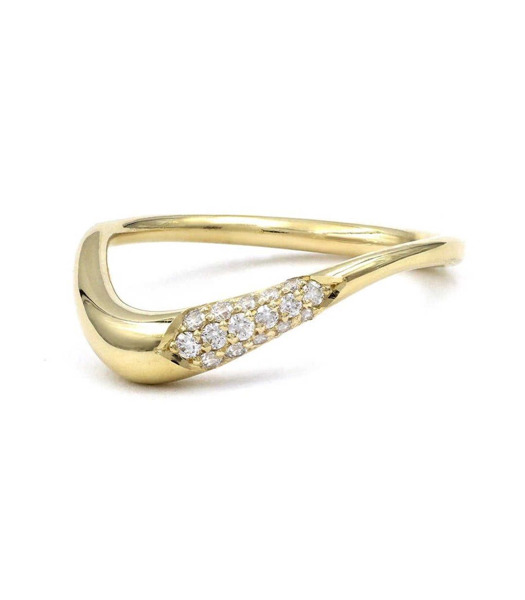 Round Diamond CVD EF/VVS Curved Wedding Band