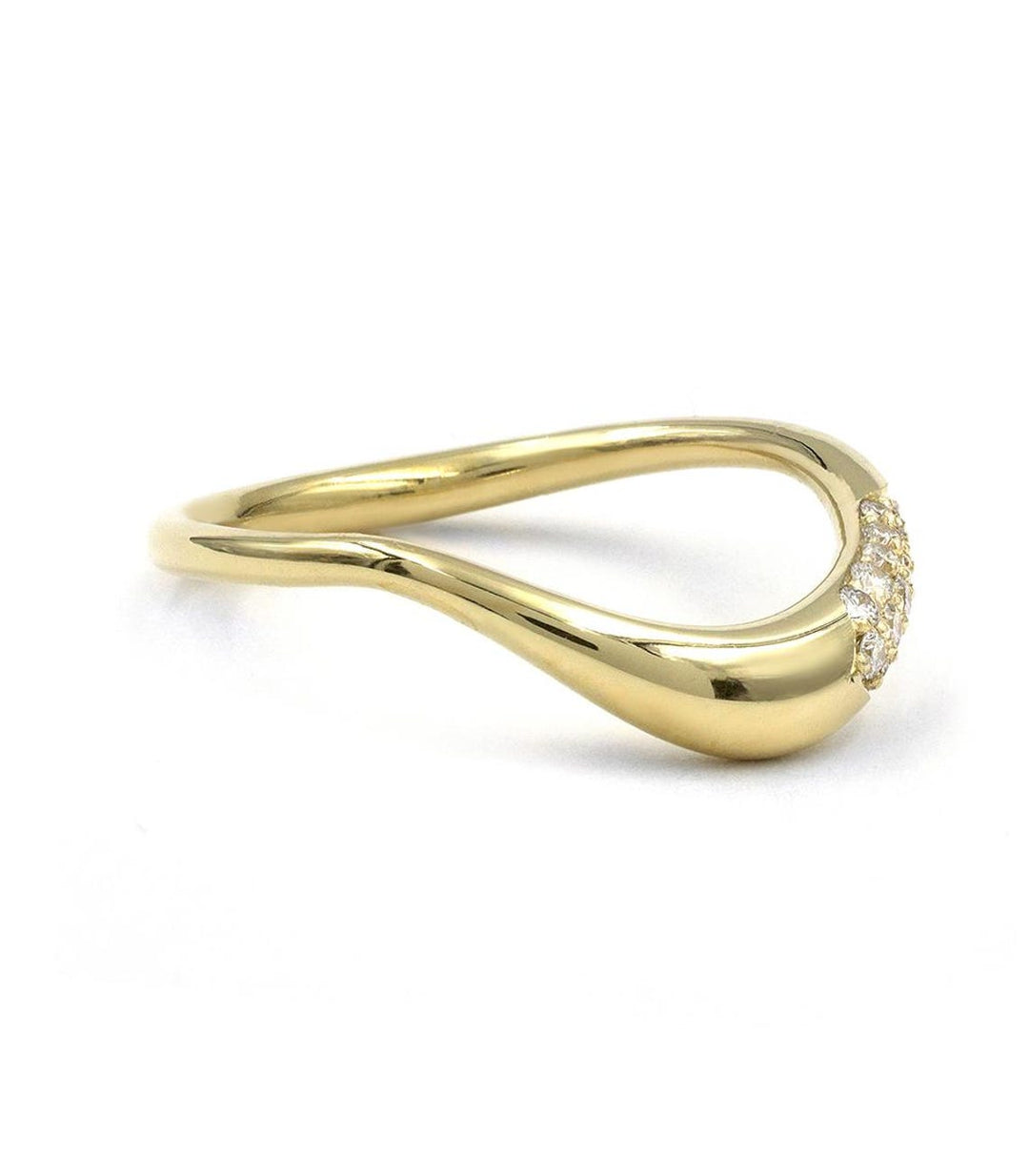 Round Diamond CVD EF/VVS Curved Wedding Band