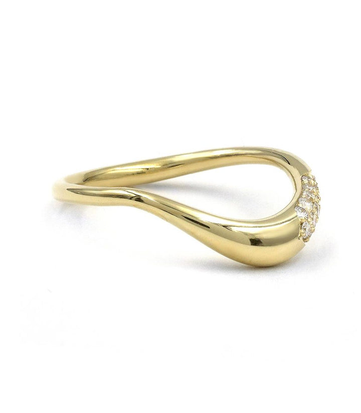 Round Diamond CVD EF/VVS Curved Wedding Band