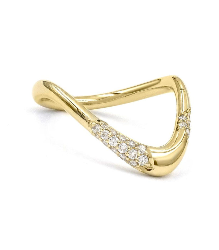 Round Diamond CVD EF/VVS Chevron V Wedding Band for Women