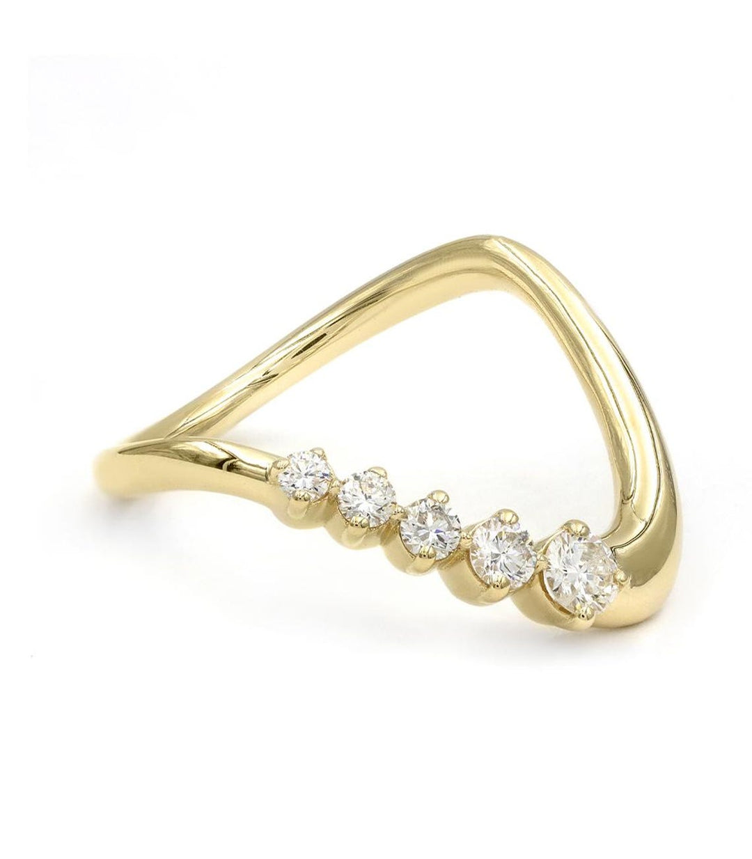 Round Diamond CVD EF/VVS Wave Design Wedding Band