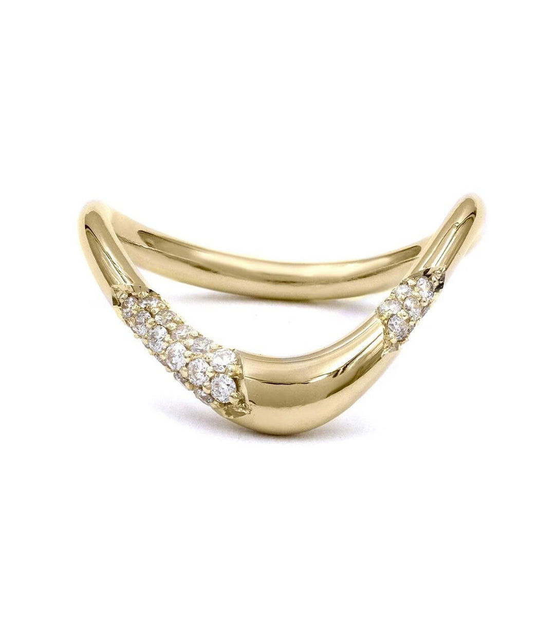 Round Diamond CVD EF/VVS Chevron V Wedding Band for Women