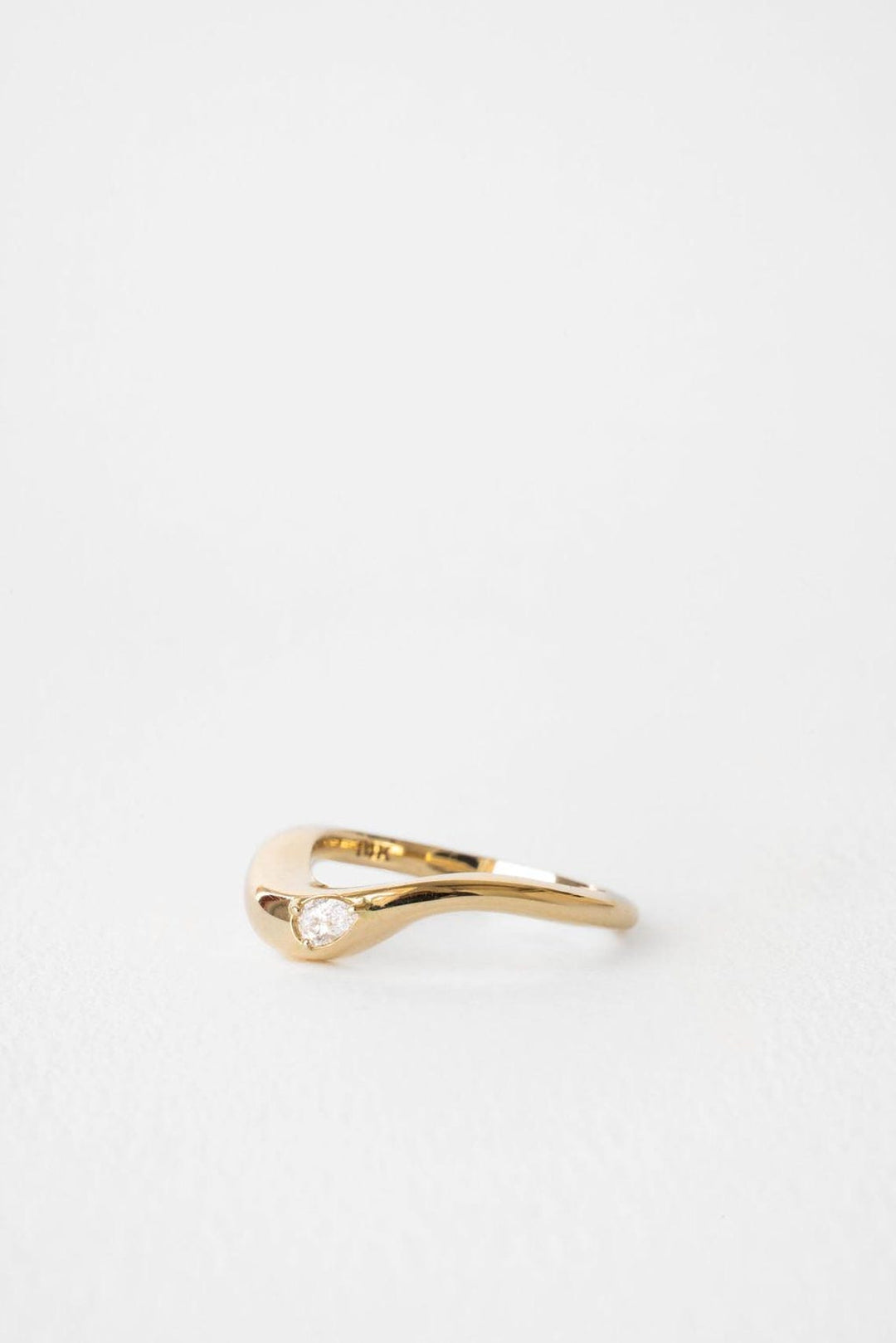 Pear Diamond CVD EF/VVS Chevron V Shaped Wedding Band