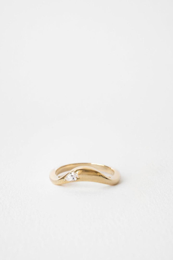 Pear Diamond CVD EF/VVS Chevron V Shaped Wedding Band