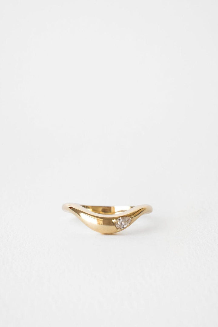Pear Diamond CVD EF/VVS Chevron V Shaped Wedding Band