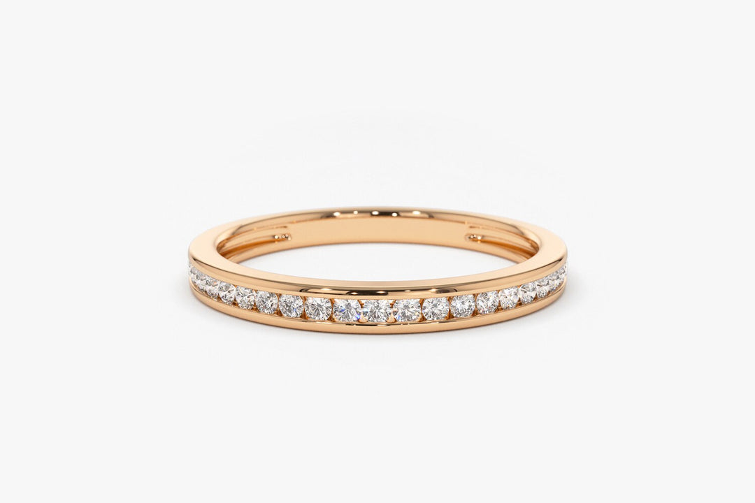 Round Cut Diamond Channel Set Ring for Her