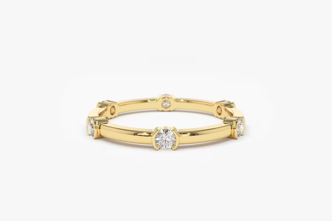 Round Cut Diamond Eternity Stackable Wedding Band for Women