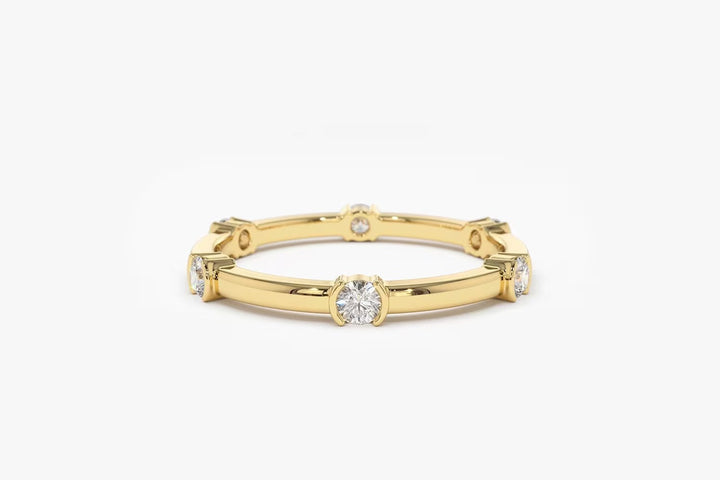 Round Cut Diamond Eternity Stackable Wedding Band for Women